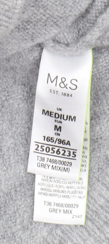 Marks and Spencer Women's Grey Mock Neck Jumper M