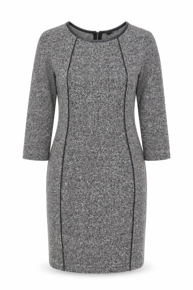 H&M Women's Grey Sheath Dress XS 3/4 Sleeve