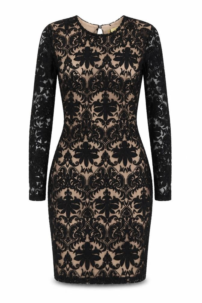 H&M Women's Black Bodycon Long Sleeve Dress