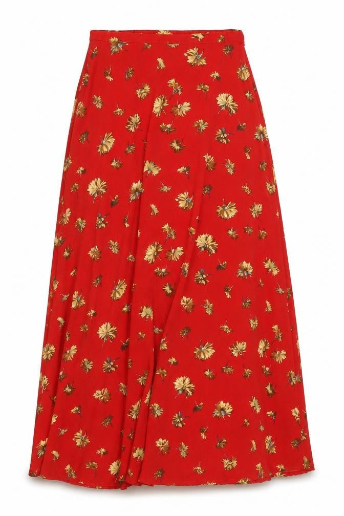 Alexander Campbell Women's Red Floral A-Line Skirt