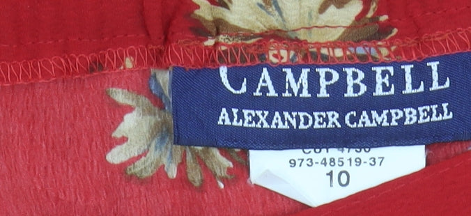 Alexander Campbell Women's Red Floral A-Line Skirt