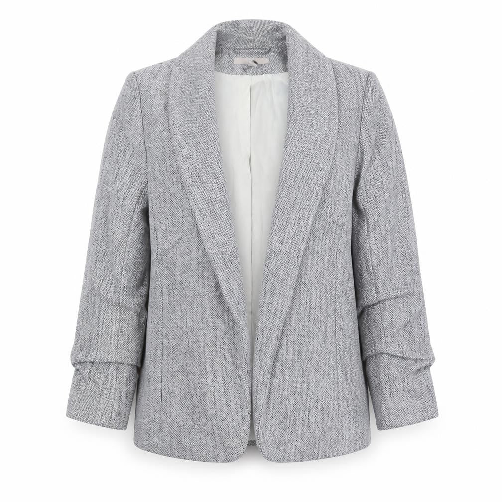 H&M Women's Grey Tweed Blazer, Size 4, Regular Fit