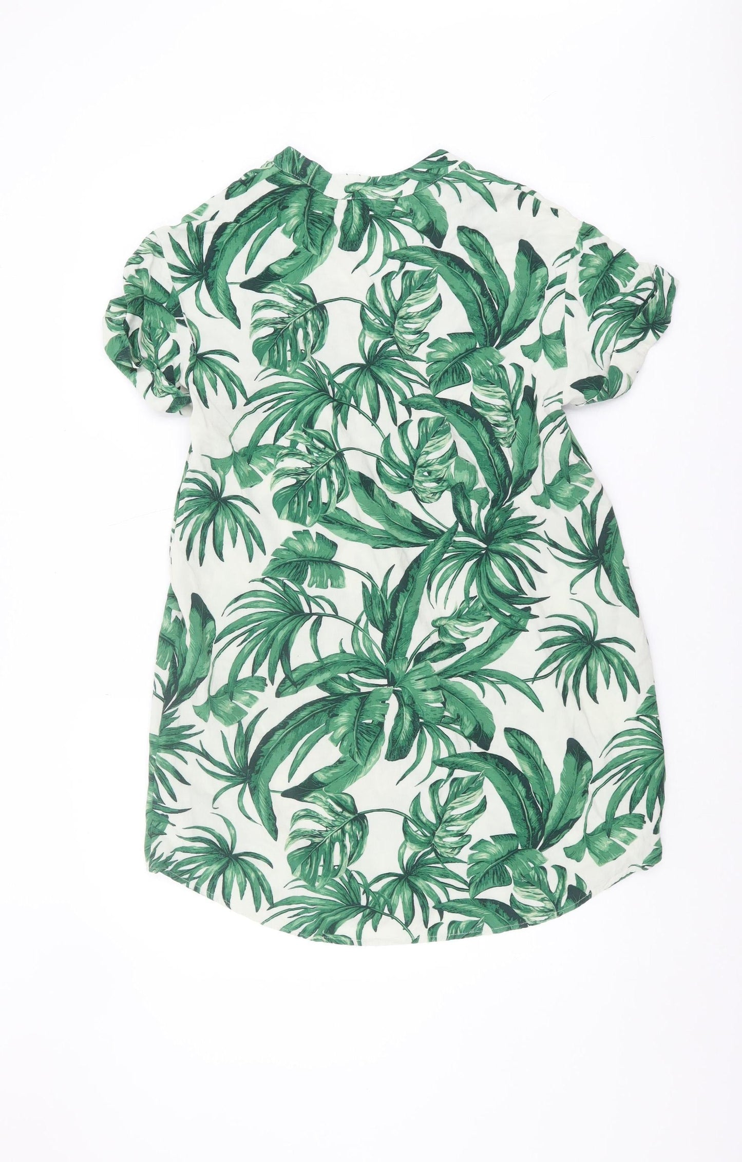 H&M Women's Green Floral Blouse, Size 8, Summer Style