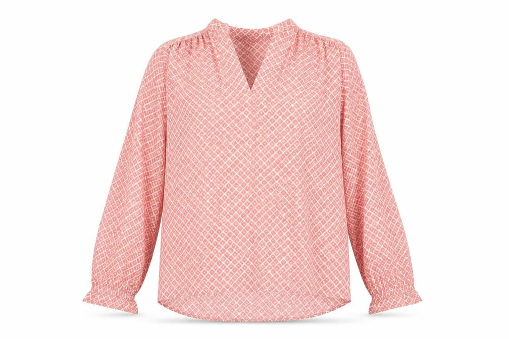 Marks and Spencer Women's Red Geometric Blouse Size 10