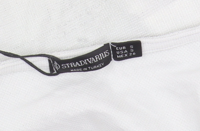 Stradivarius Women's White Cropped Tank Top S