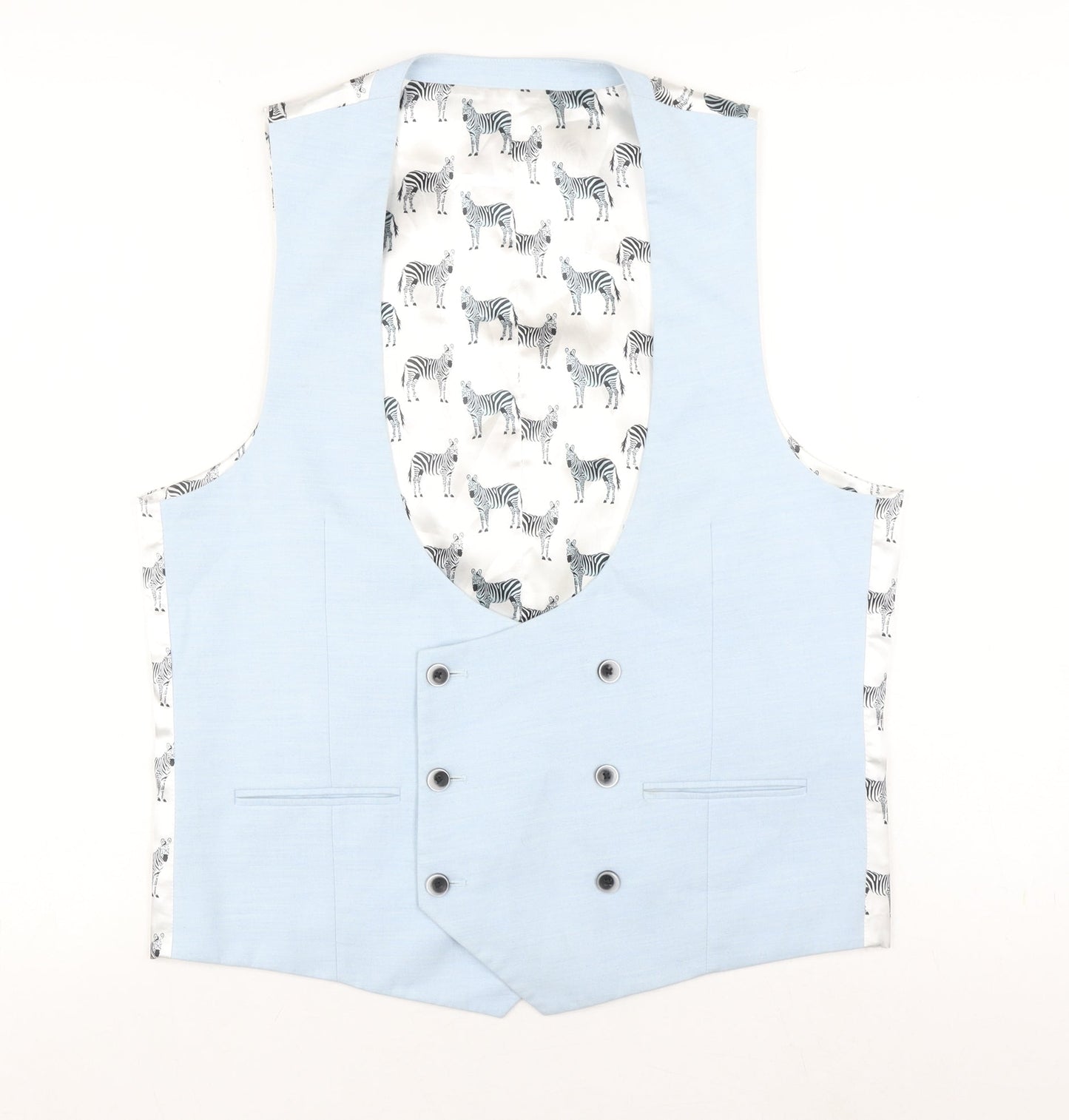 Moss London Men's Blue Slim Fit Waistcoat 40R