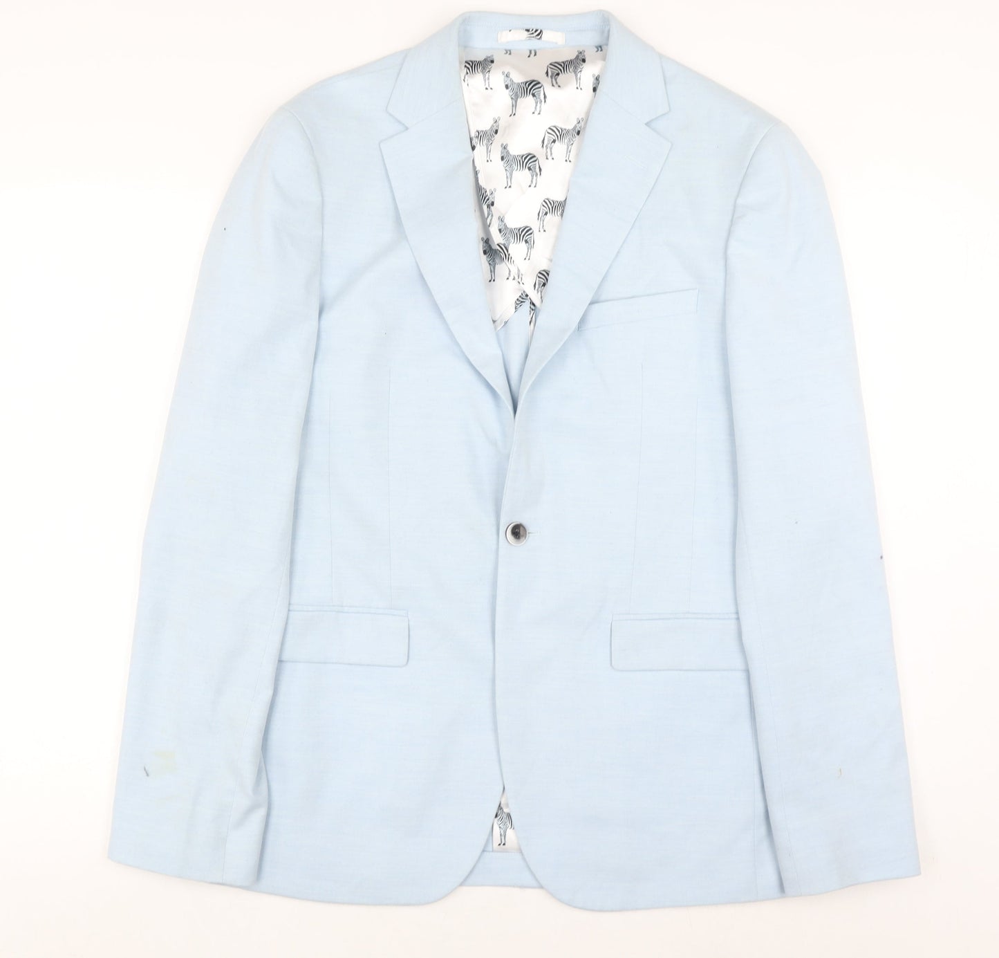 Moss London Mens Blue Slim Fit Blazer 40 Long