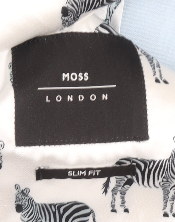 Moss London Mens Blue Slim Fit Blazer 40 Long