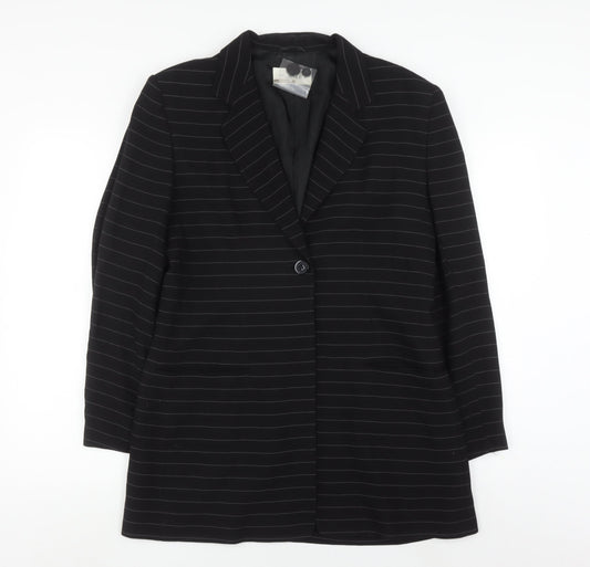 Planet Women's Black Pinstripe Suit Jacket Size 12