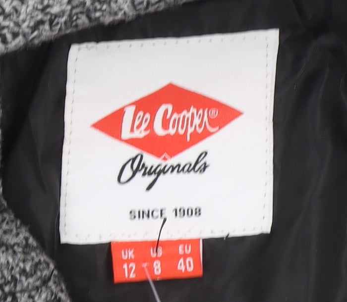 Lee Cooper Women's Grey Wool Pea Coat, Size 12