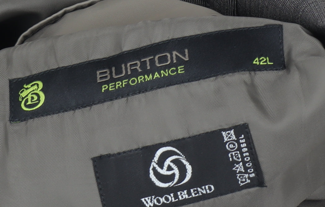 Burton Men's Grey Blazer 42L Long Single-Breasted