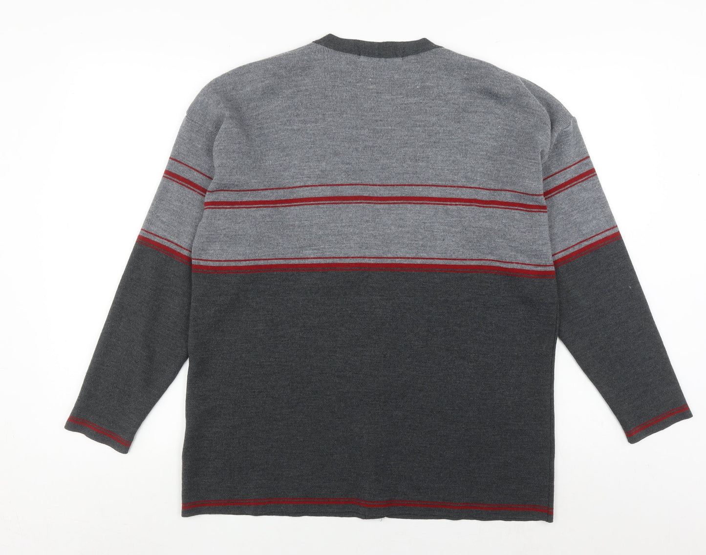 Holmewood Women's Grey Striped Cardigan Size 14