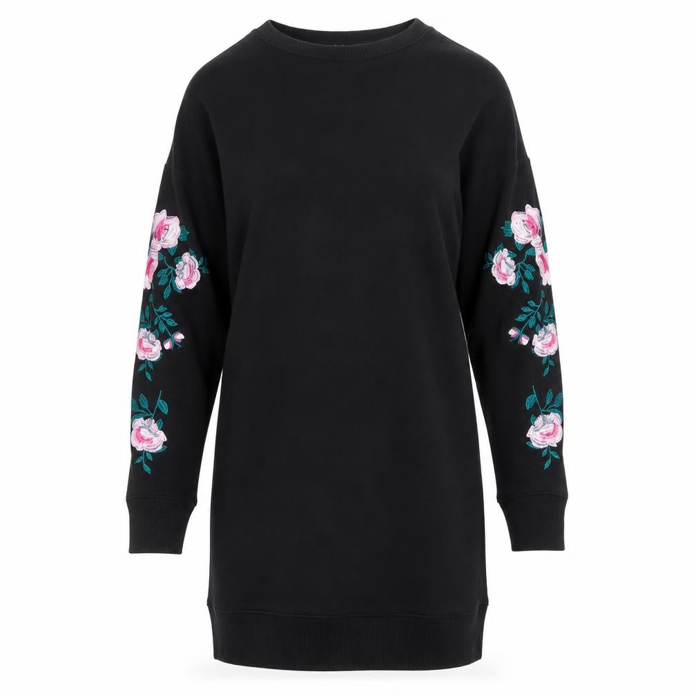 New Look Women's Black Floral Shift Dress Size 8