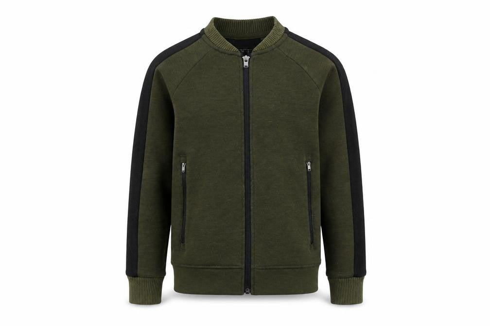 Front view of Next boys’ green full zip sweatshirt, 9 years - casual comfort