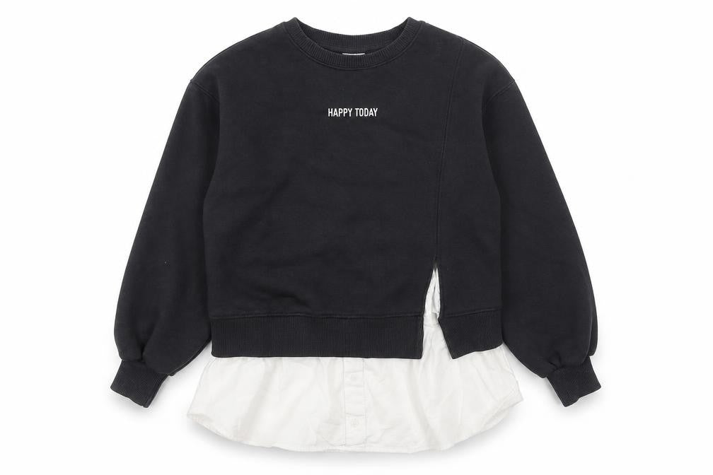 Zara Girls Black Crew Neck Sweatshirt 11-12 Years