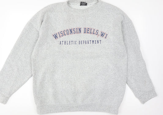 DK Unisex Grey Pullover Jumper, L, Casual College Style