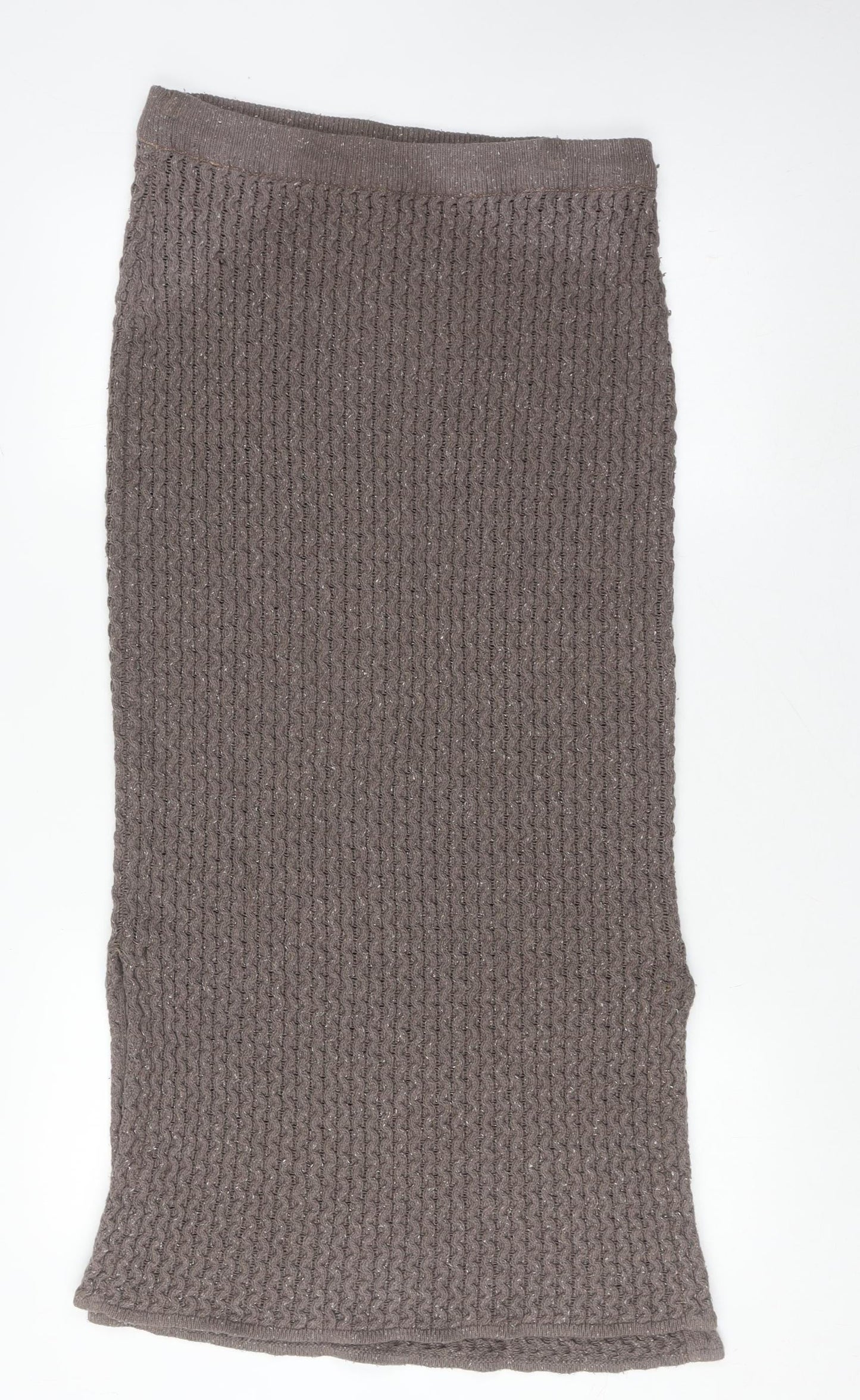 Animale Women's Brown Midi Wool Blend Knit Skirt