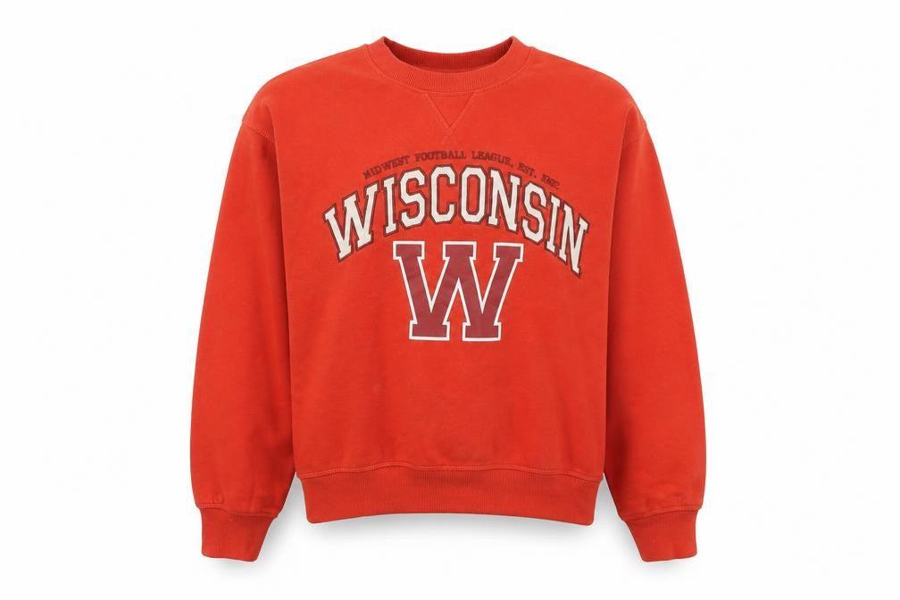 H&M Womens Red Wisconsin Pullover Sweatshirt S
