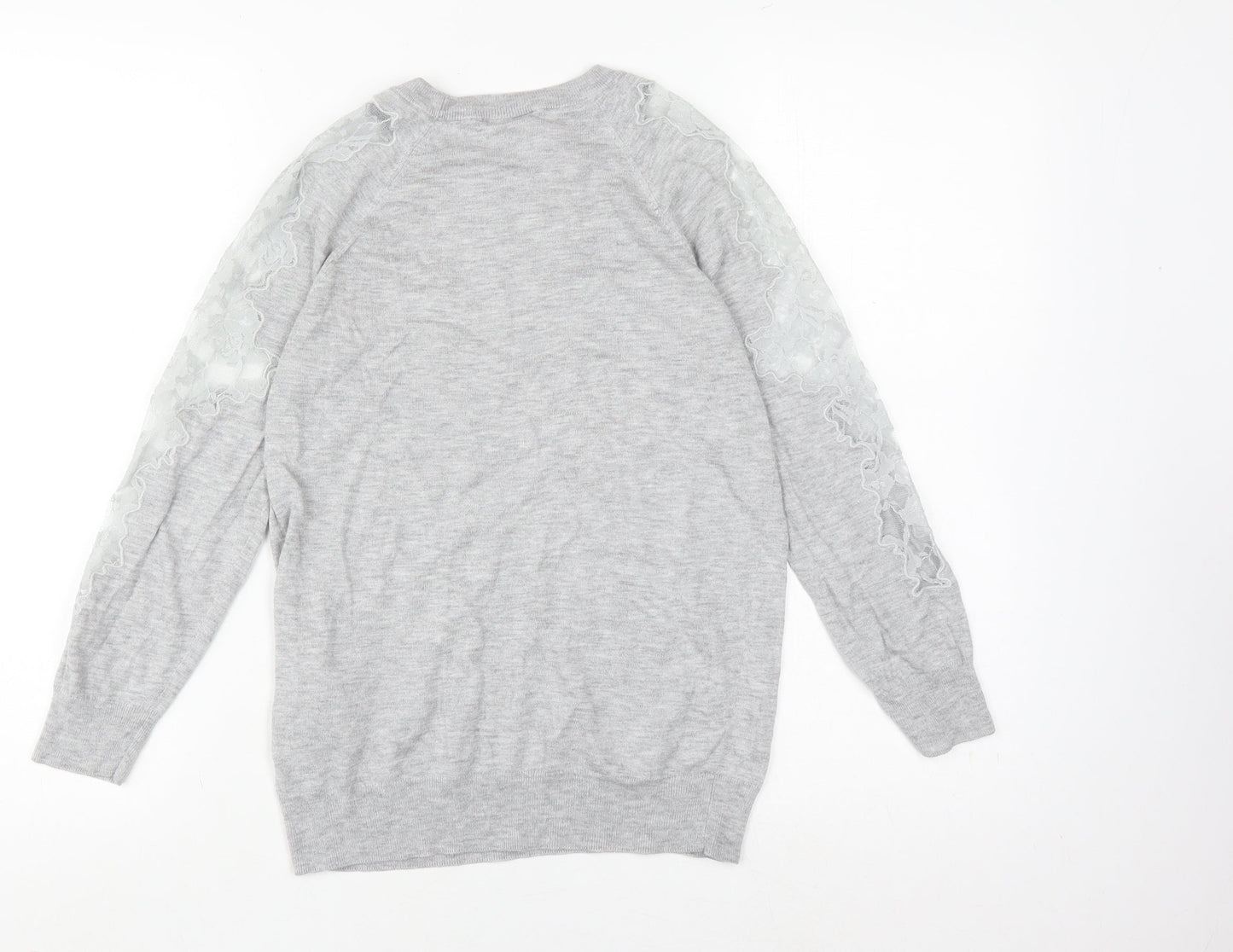 Warehouse Women's Grey Crew Neck Pullover Jumper Size 10
