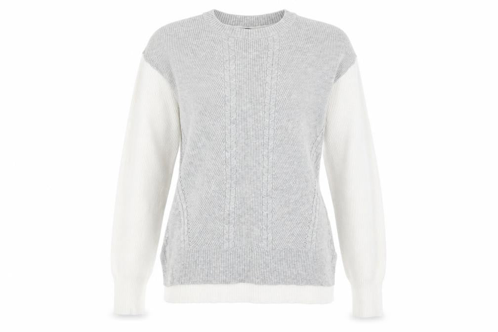 Marks and Spencer Women's Grey Cable-Knit Jumper S