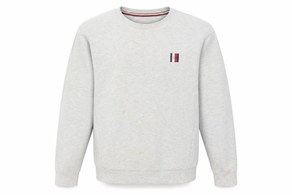 Mens UK M Regular Tommy Hilfiger Grey Pullover Sweatshirt