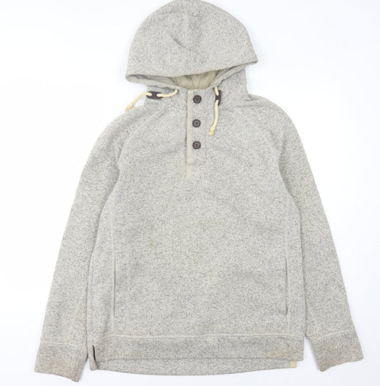FatFace Men's Grey Henley Button Hoodie M
