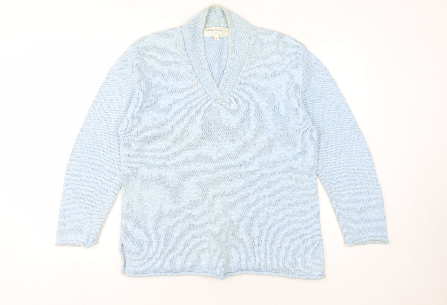 Phase Eight Women's Blue V-Neck Cotton Pullover Jumper