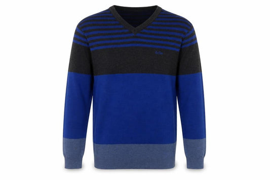 Lee Cooper Mens Blue Striped Pullover Jumper L