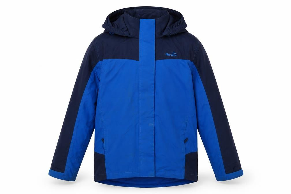 Peter Storm Boys Blue Colourblock Rain Coat 13 Years Hooded