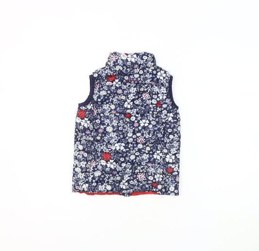 Joules Girls Floral Bodywarmer Padded Jacket Size Multicoloured