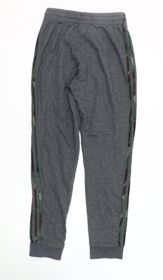 Adidas Men's Grey Jogger Trousers, Size S, Camouflage Stripe