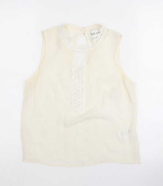Reiss Women's Ivory Silk Blouse Size 8 Lined