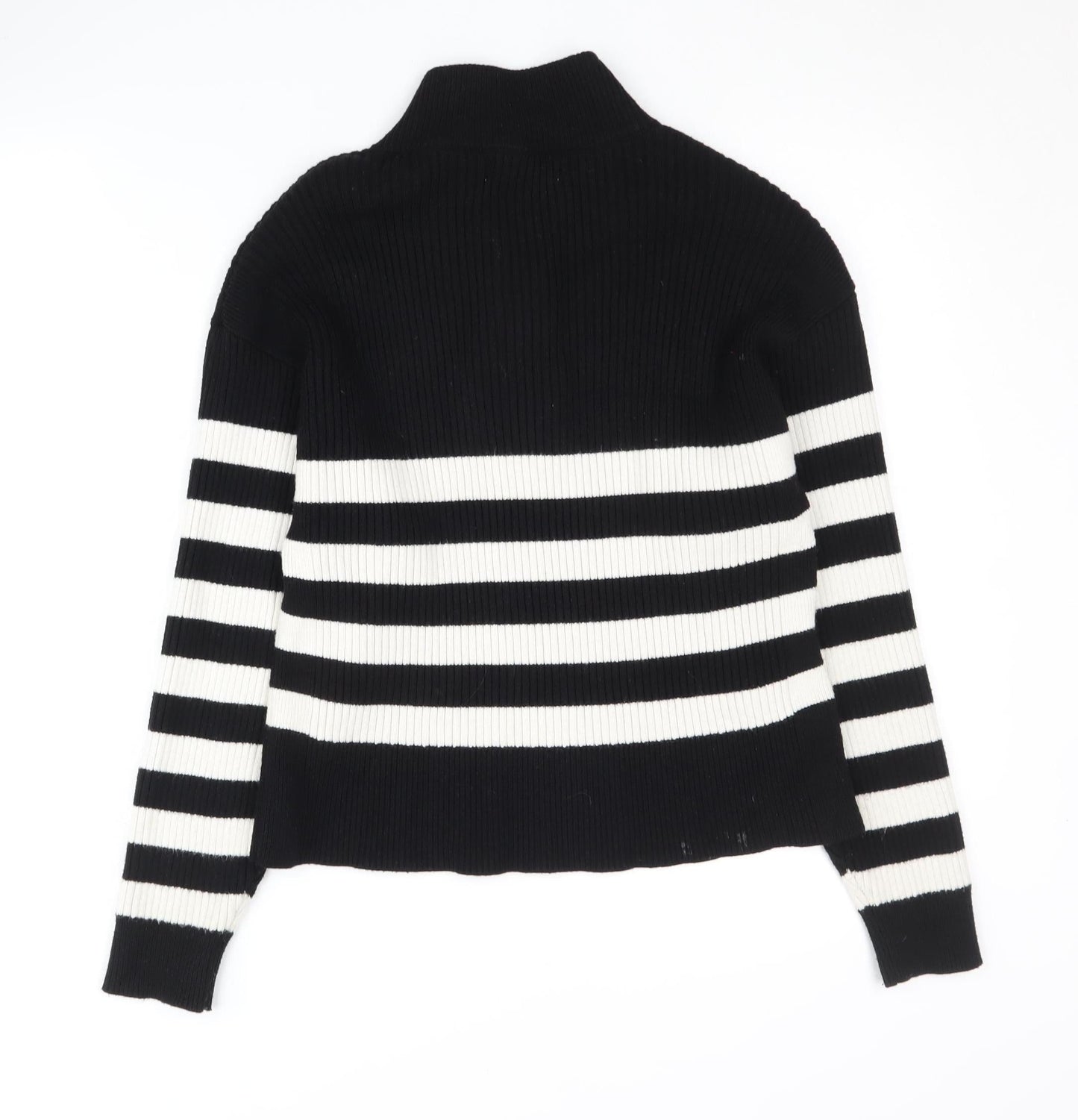 MNG Women's Black Striped Pullover Jumper S