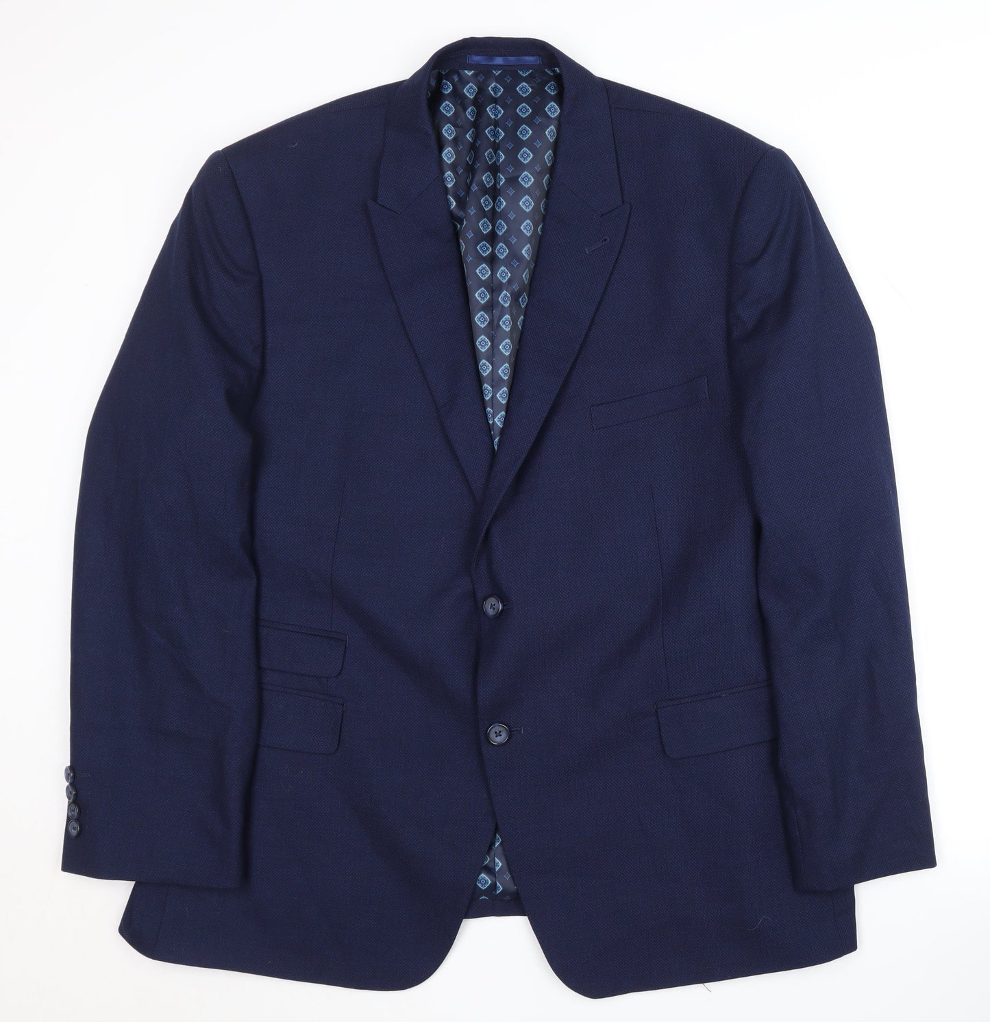 Fellini Men's Blue Blazer 46S - Formal Notch Lapel