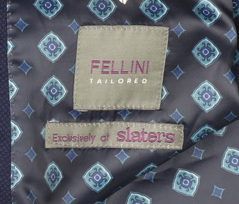 Fellini Men's Blue Blazer 46S - Formal Notch Lapel