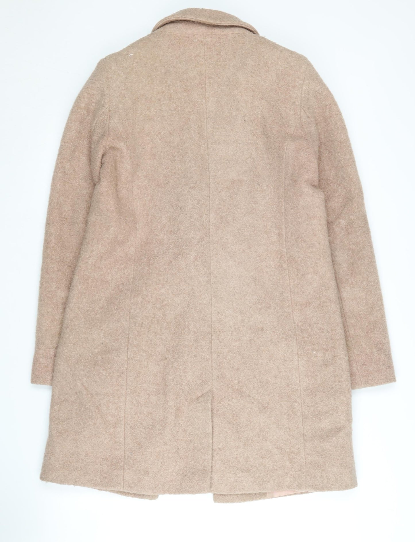 Oasis Women's Beige Medium Single-Breasted Wool Blend Coat