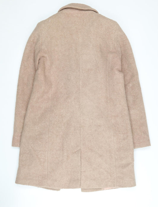Oasis Women's Beige Medium Single-Breasted Wool Blend Coat