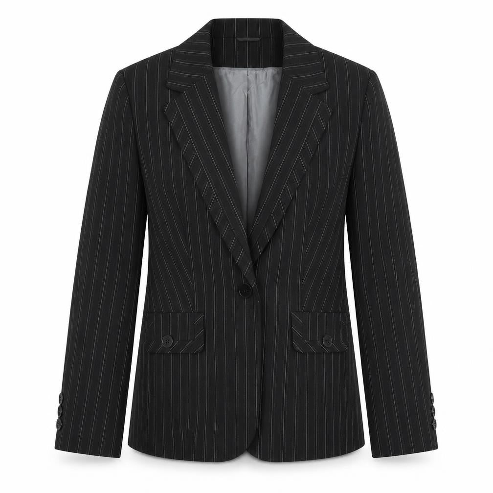 Marks and Spencer Women's Black Pinstripe Blazer UK 14