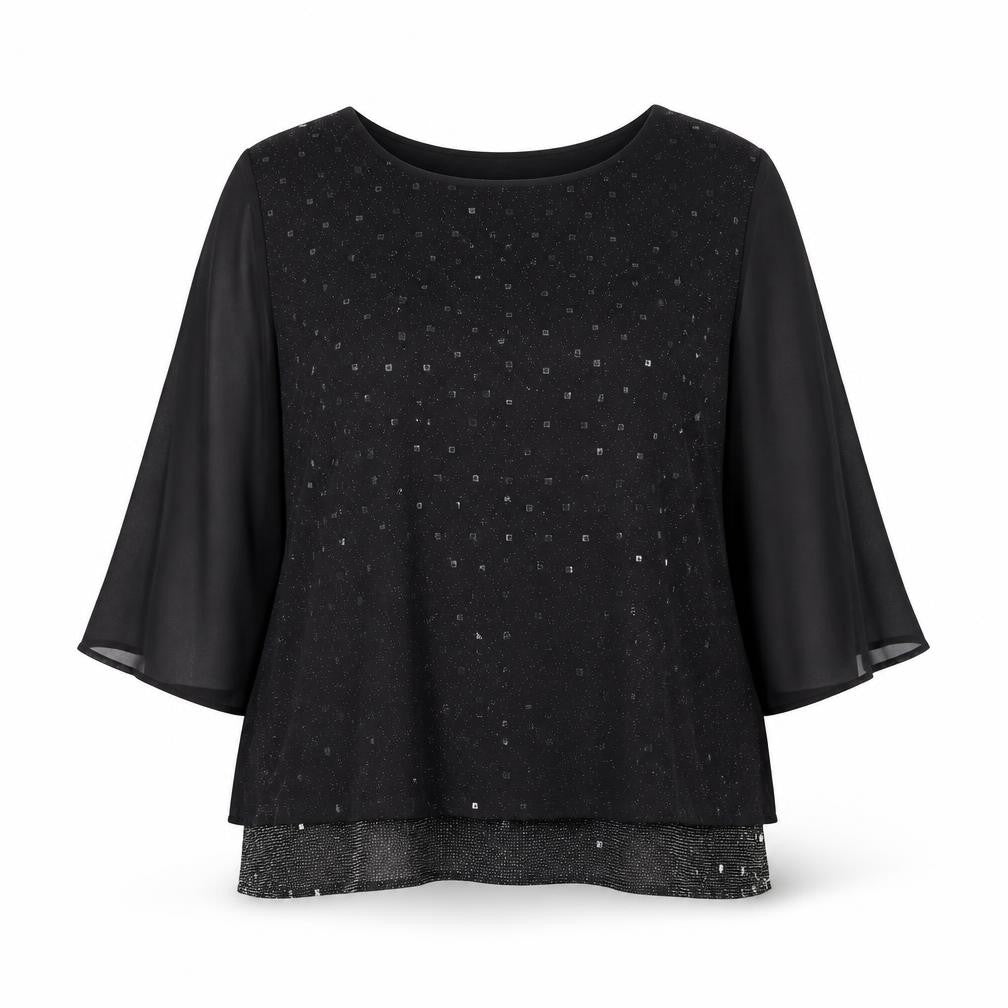 Womens UK Size XL Anna Rose Black Polyamide Blend Blouse
