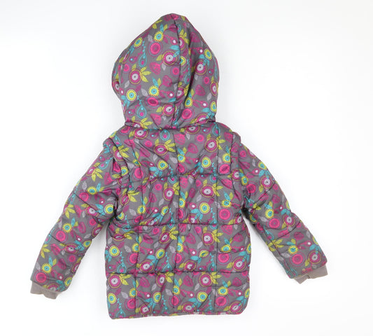 La Compagnie des Petits Girls' Floral Puffer Jacket, 3 Years