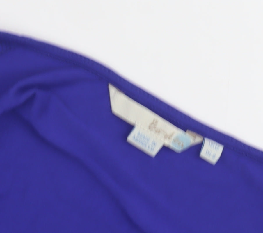 Boden Women's Blue Wrap V-Neck Long Sleeve Top