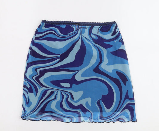 Urban Outfitters Women's Blue Geometric XS Short Skirt