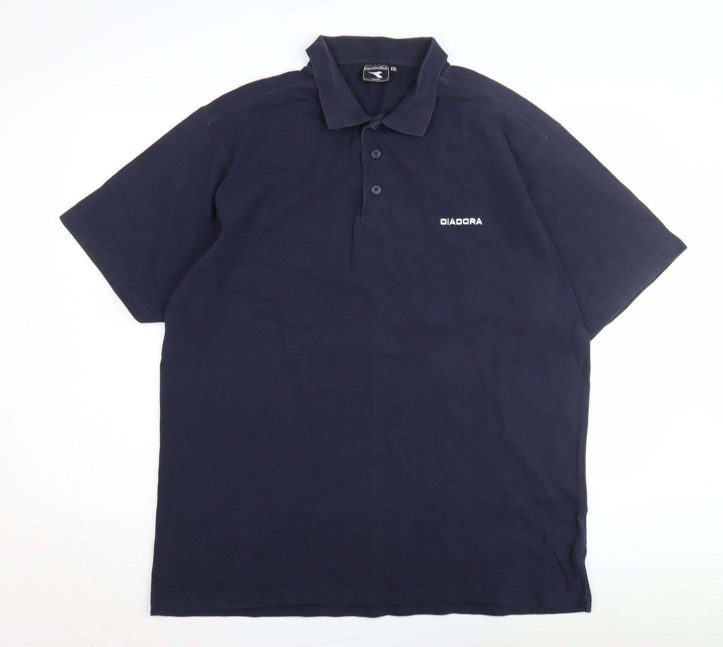 Diadora Men's Blue Polo Shirt 2XL Solid Casual