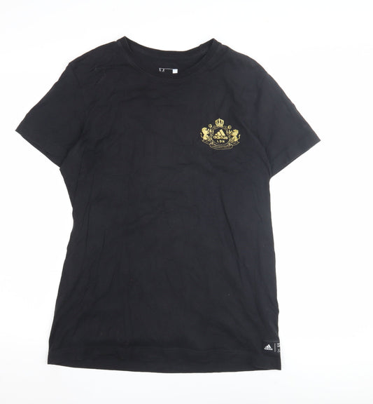 Adidas Men's Black Logo T-Shirt, Medium, Graphic Print