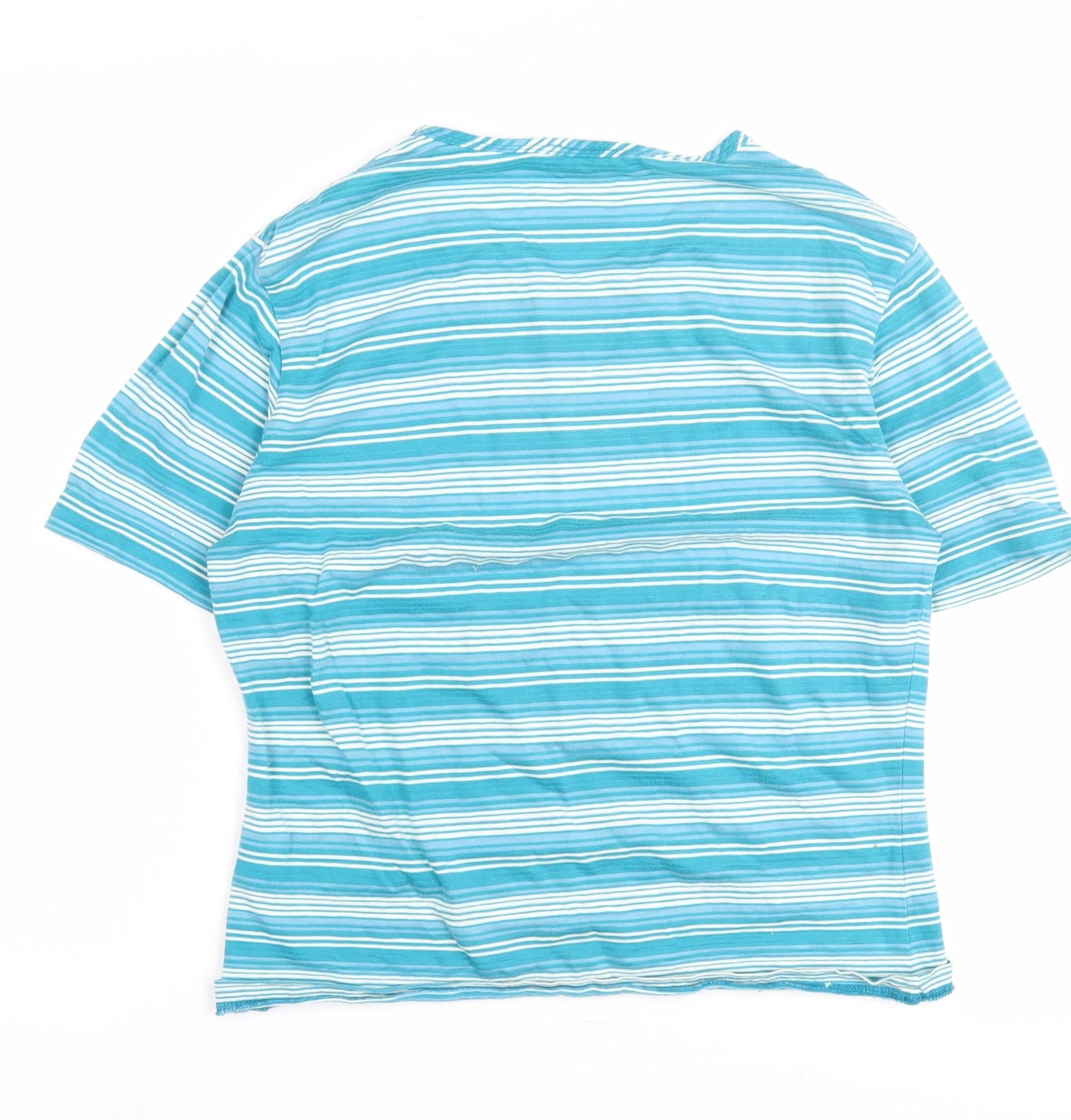 Dash Women's Blue Striped T-Shirt Size 12