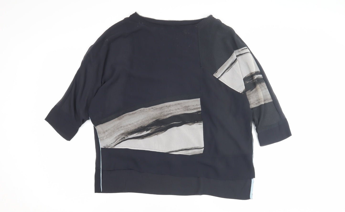 Mint Velvet Women's Black Blouse Size 8, 3/4 Sleeve