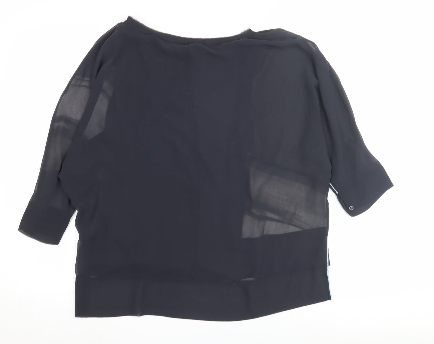 Mint Velvet Women's Black Blouse Size 8, 3/4 Sleeve