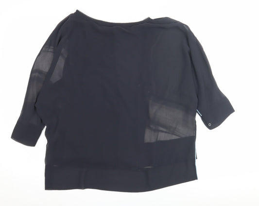 Mint Velvet Women's Black Blouse Size 8, 3/4 Sleeve