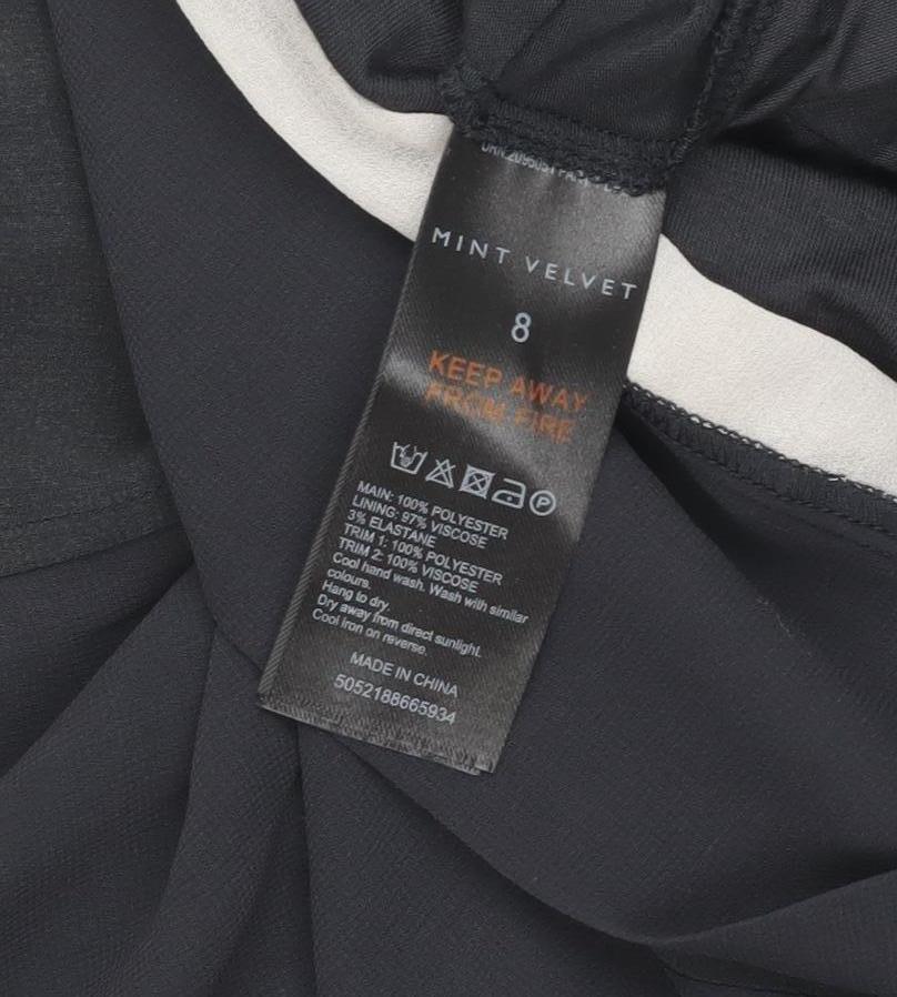 Mint Velvet Women's Black Blouse Size 8, 3/4 Sleeve