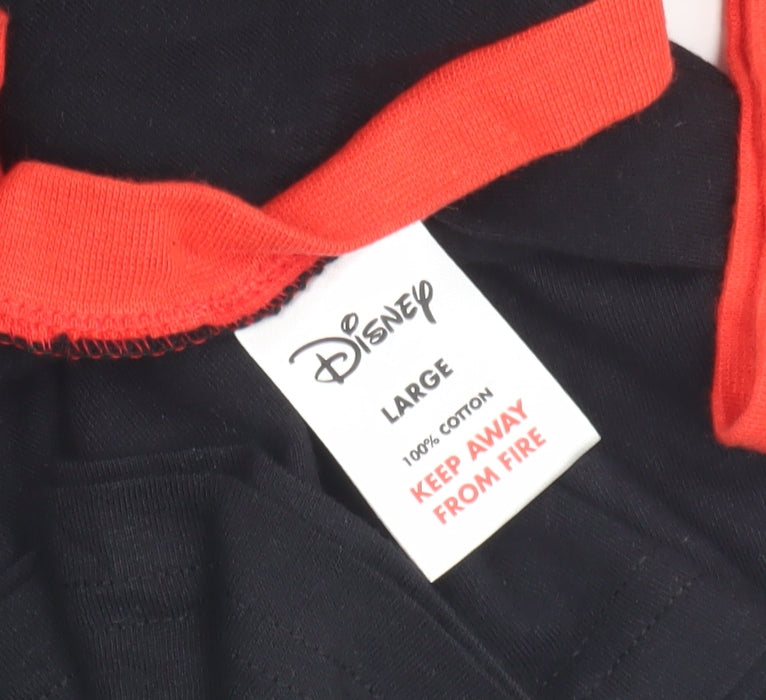 Disney Men's Black Mickey Mouse Christmas T-Shirt Large